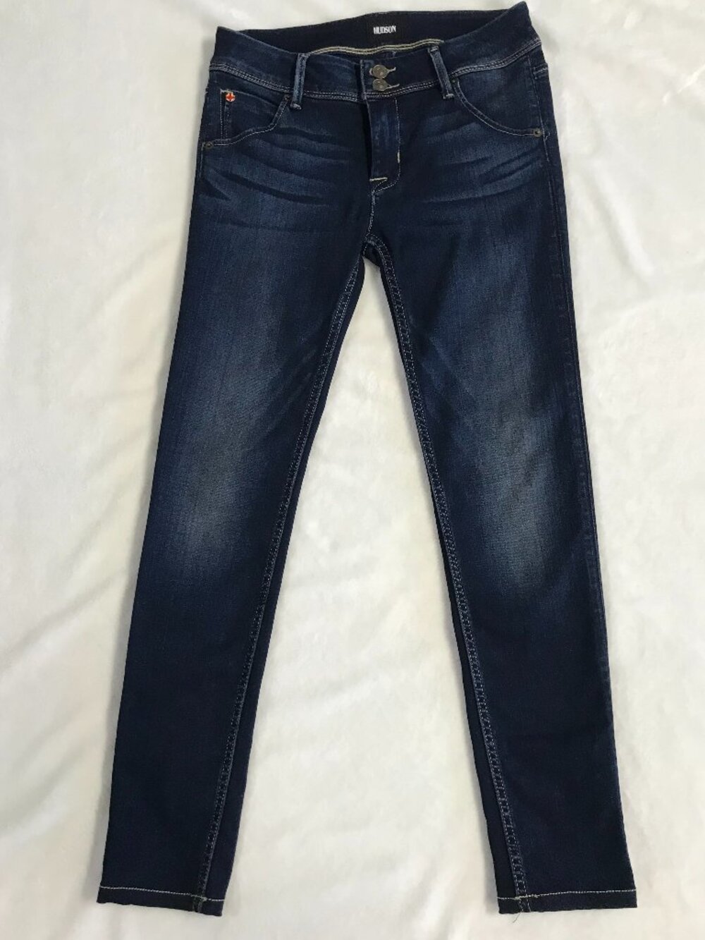 Hudson Collin Skinny Jeans 26 Dark Wash Mid Rise Stretch Ankle Crop